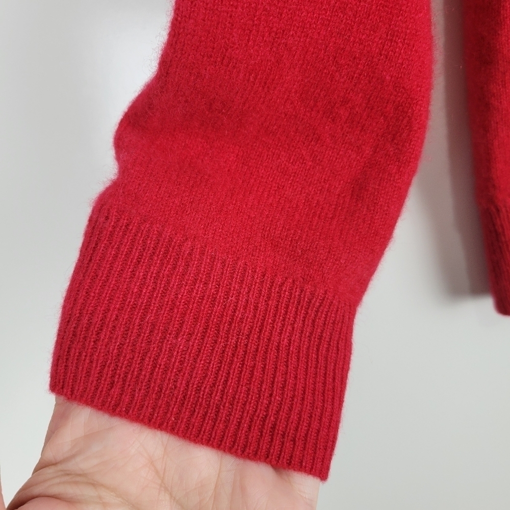 NWT C by Bloomingdales 100% 2-Ply Cashmere Turtleneck Sweater Scarlet Size L - Picture 8 of 12